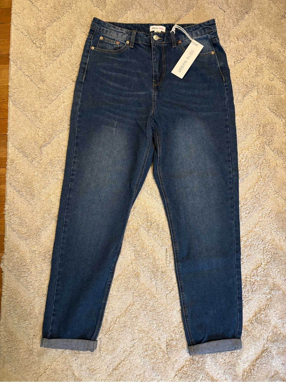 Boyfriend Jeans in Dark Blue Wash